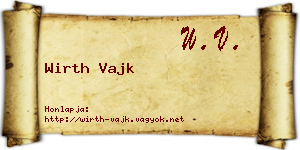 Wirth Vajk névjegykártya